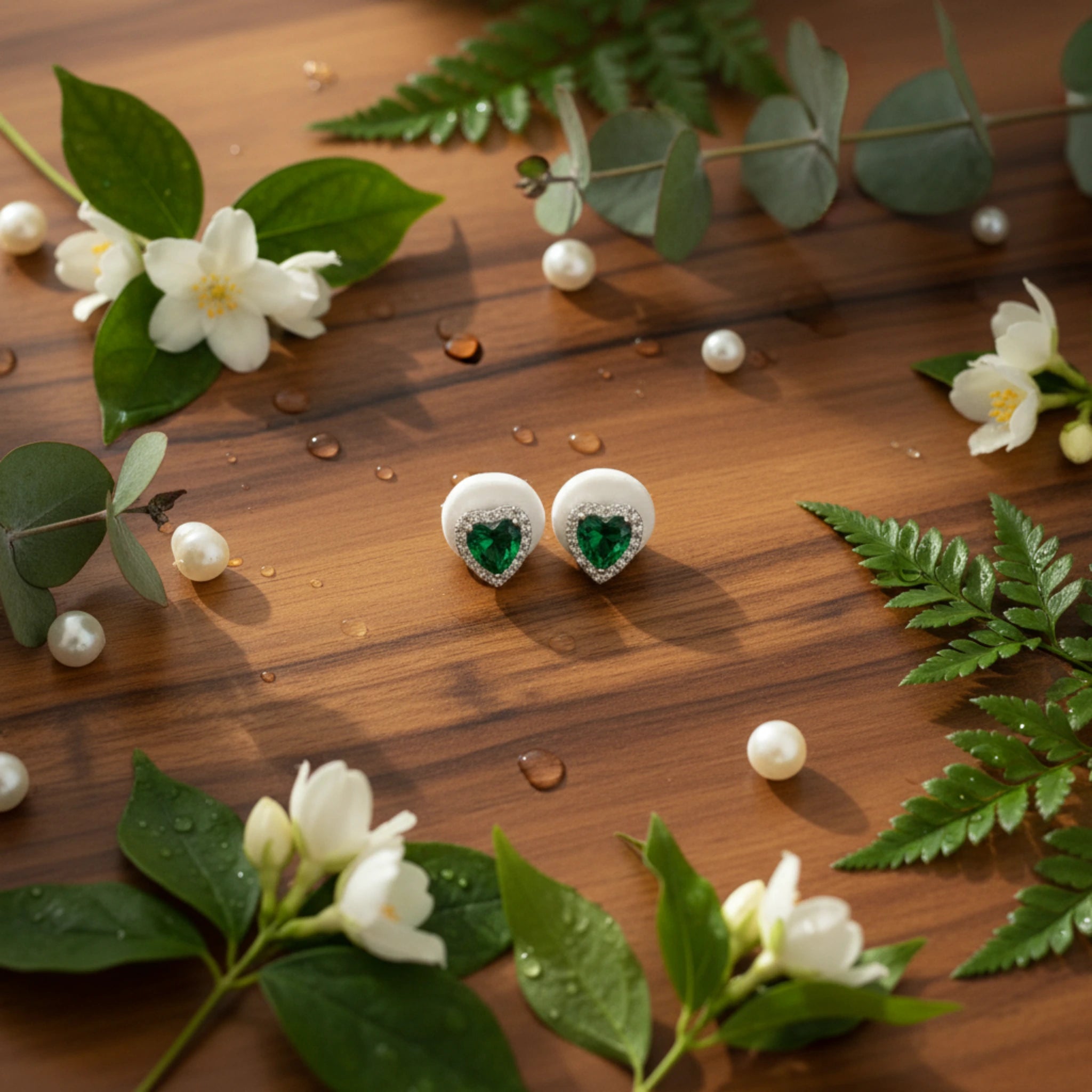 Boucles d'Oreilles "3 couleurs de Cœur Étincelant" 