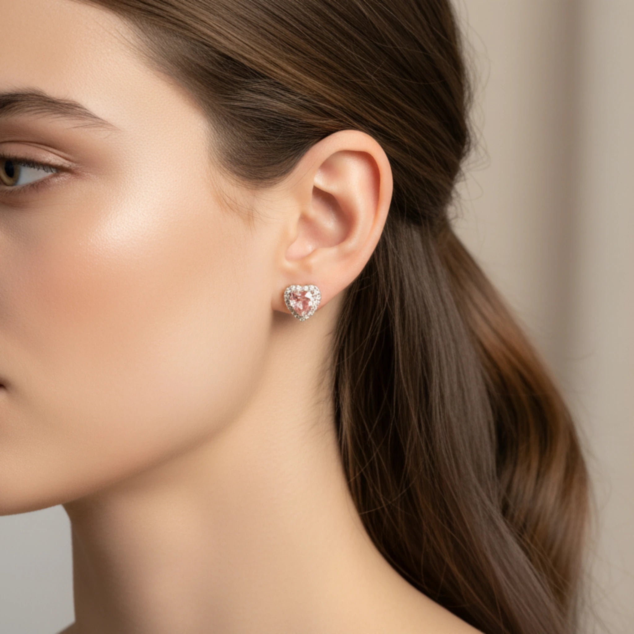 Boucles d'Oreilles "3 couleurs de Cœur Étincelant" 