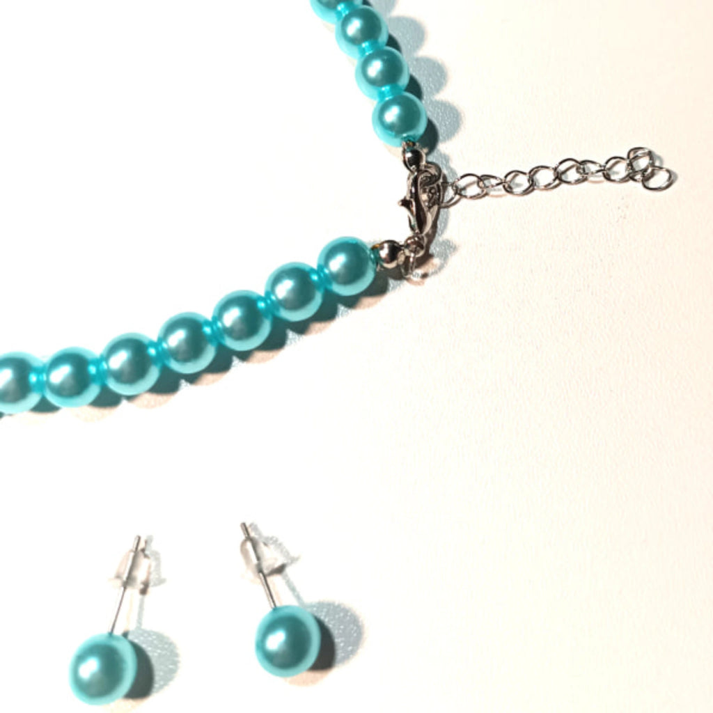 Parure "Lagon" – Collier, Bracelet & Boucles d'Oreilles