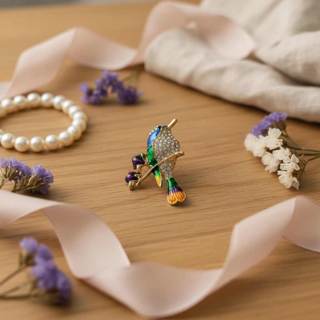 Broche "Colibri Étincelant" – Poésie et Nature