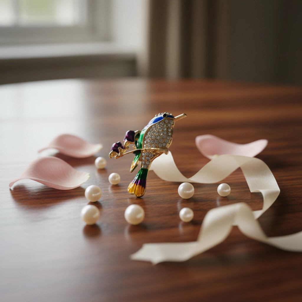 Broche "Colibri Étincelant" – Poésie et Nature