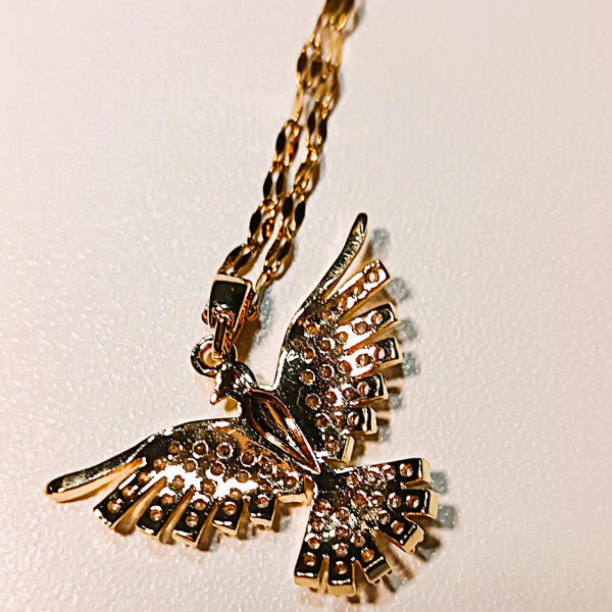 Collier "Phénix Scintillant" – Acier Inoxydable & Zirconium