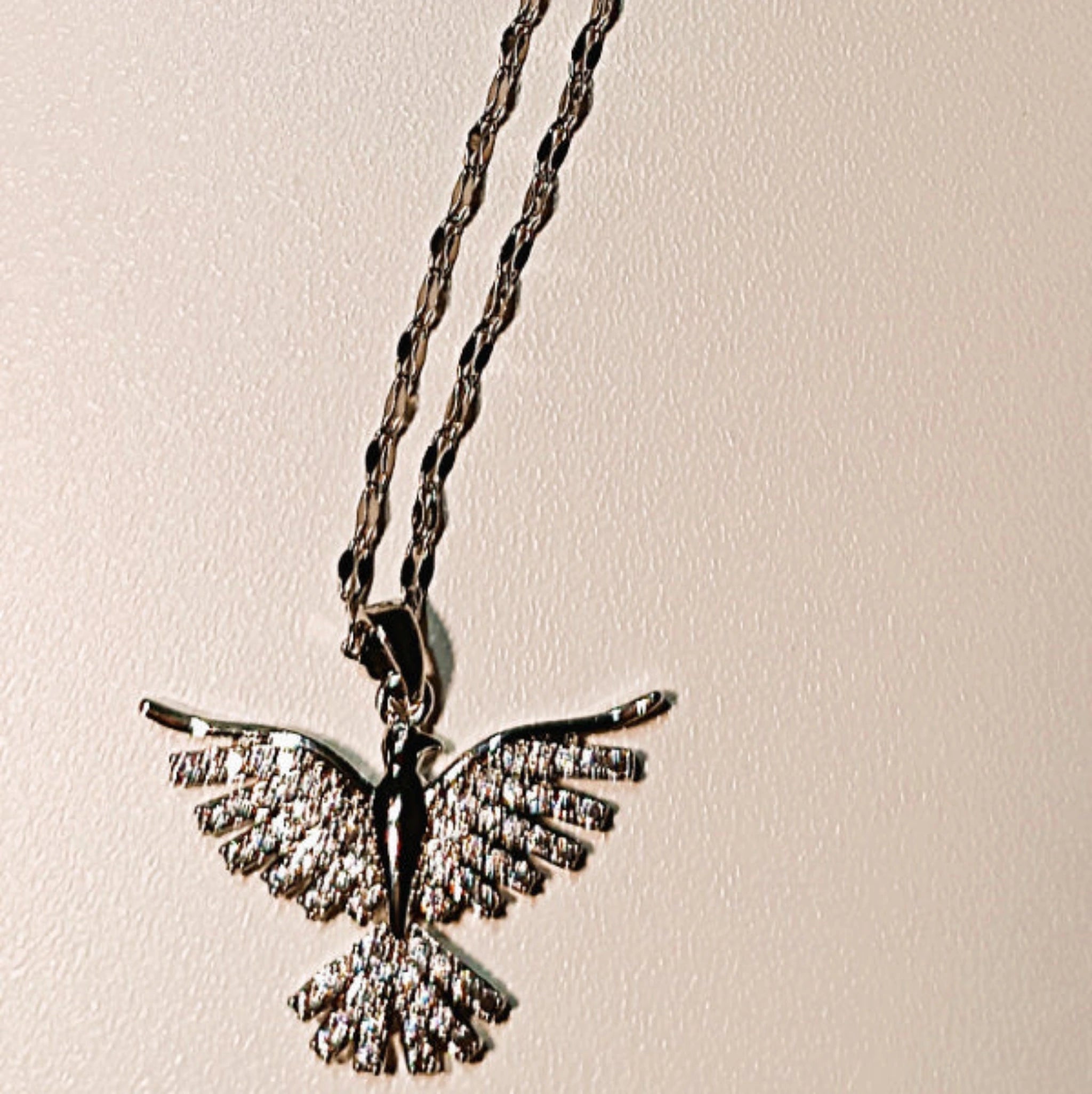 Collier "Phénix Scintillant" – Acier Inoxydable & Zirconium