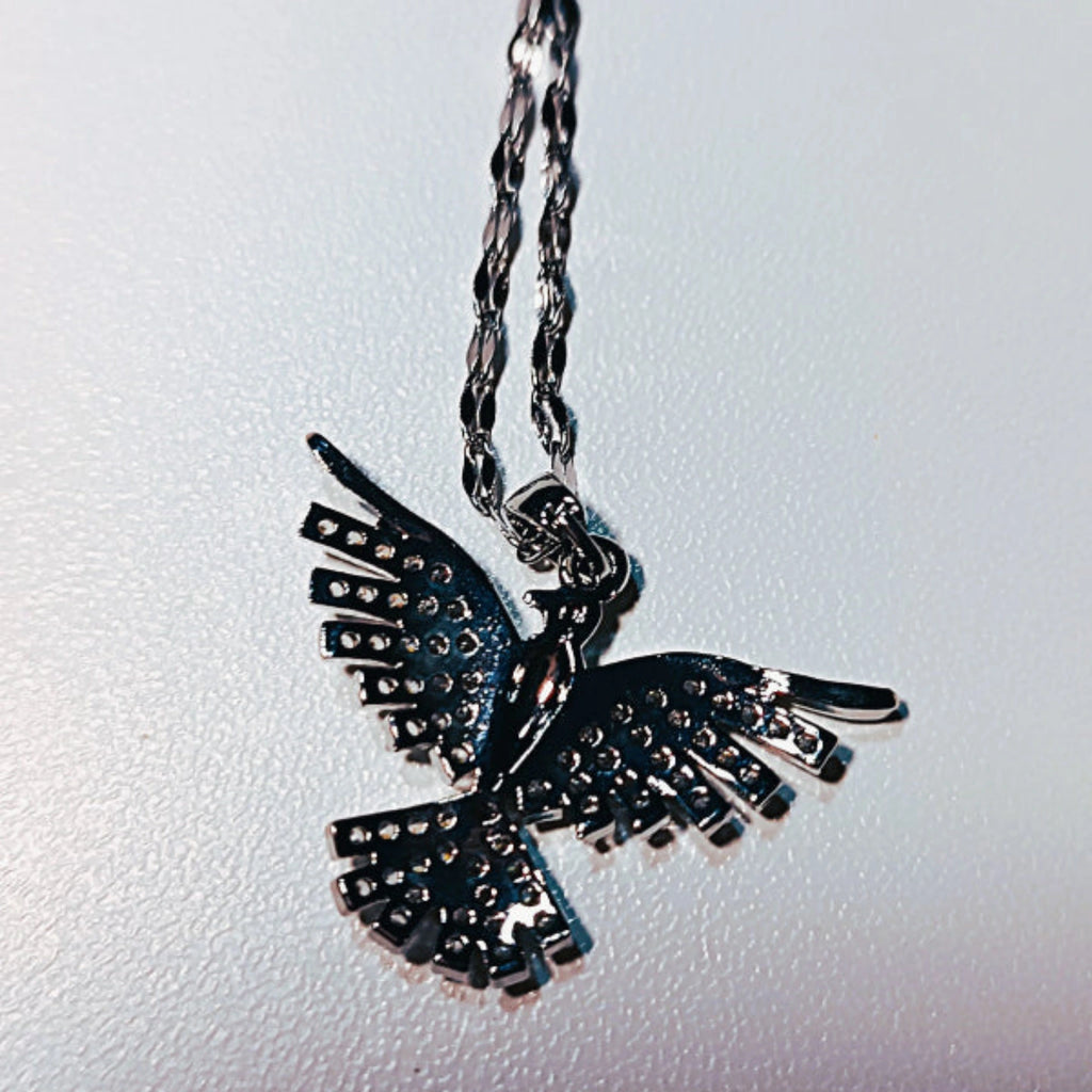 Collier "Phénix Scintillant" – Acier Inoxydable & Zirconium