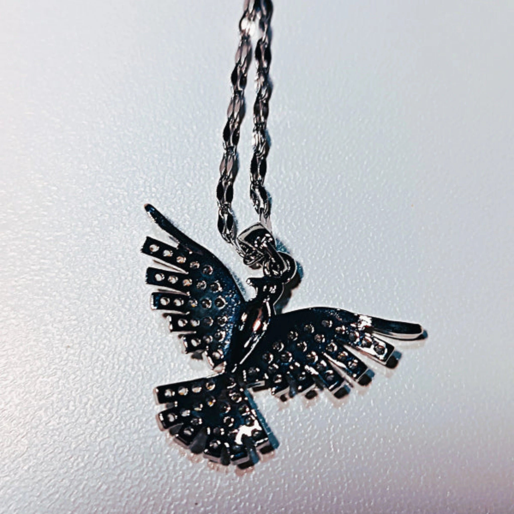 Collier "Phénix Scintillant" – Acier Inoxydable & Zirconium