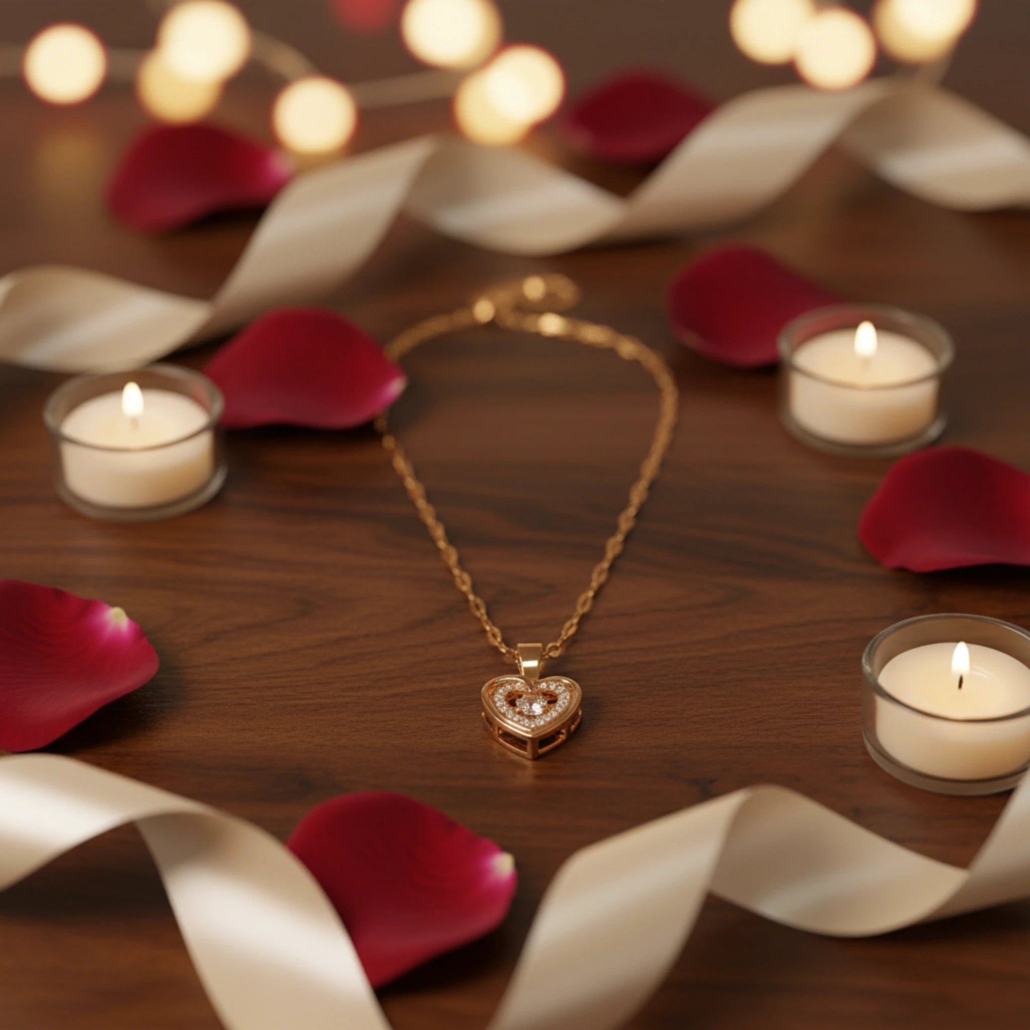 Collier "Cœur Scintillant d'Amour" – Acier Inoxydable & Zirconium