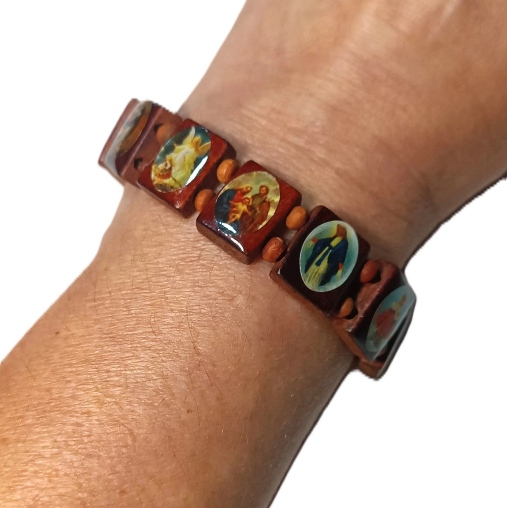 Bracelet Multi-Icônes en Bois - Protection & Spiritualité