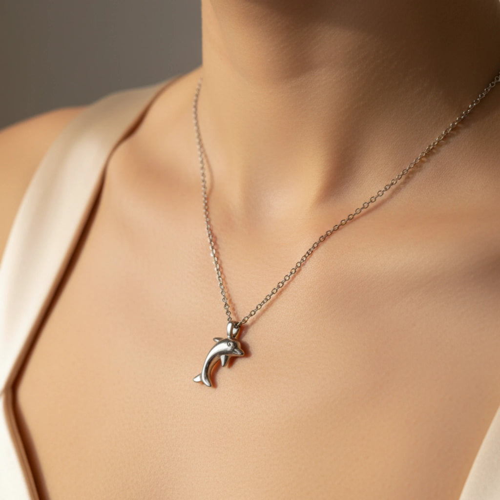 Collier "Grand Bleu" - Pendentif Dauphin Argenté