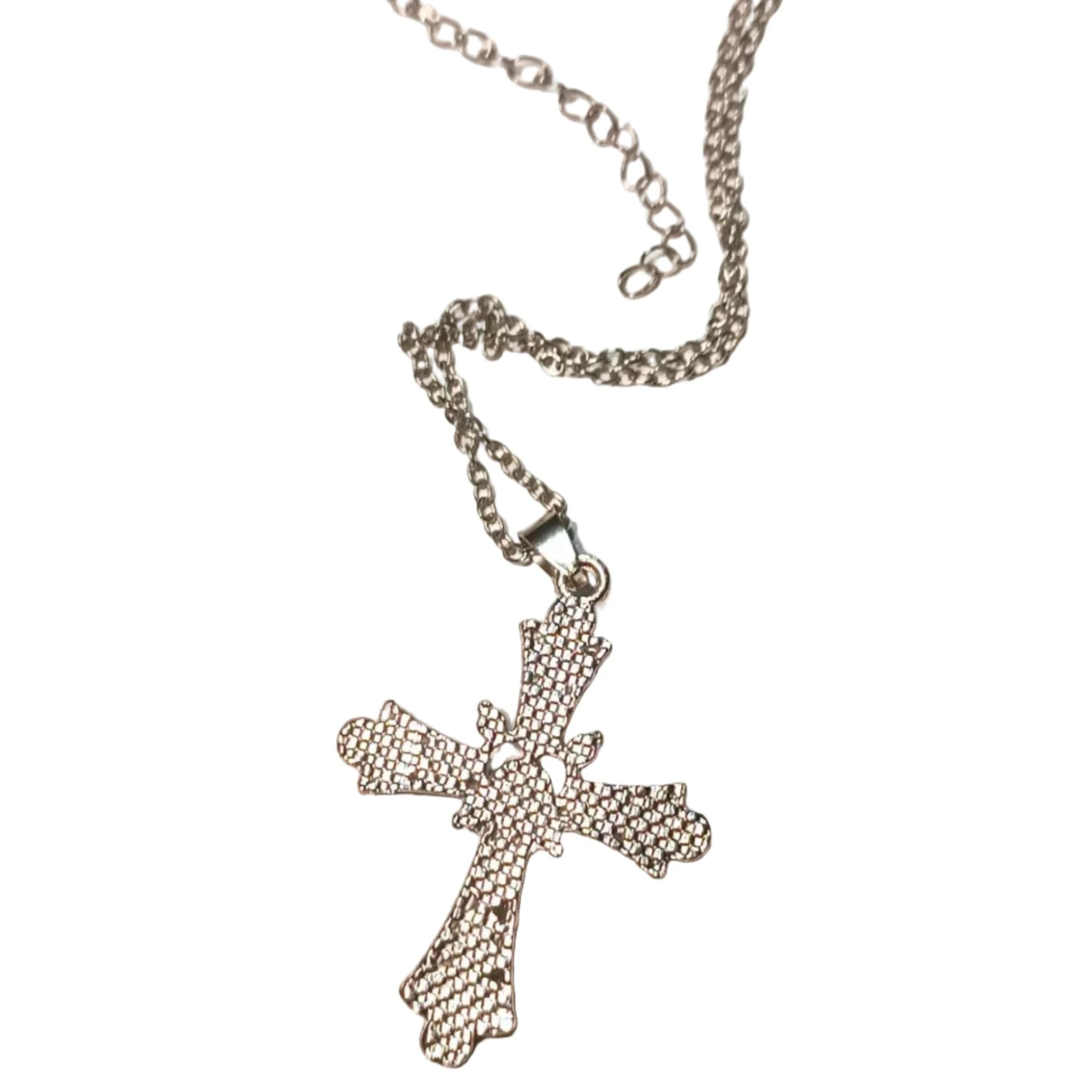 Collier Croix "Héritage Byzantin" – Cristaux Multicolores & Argent