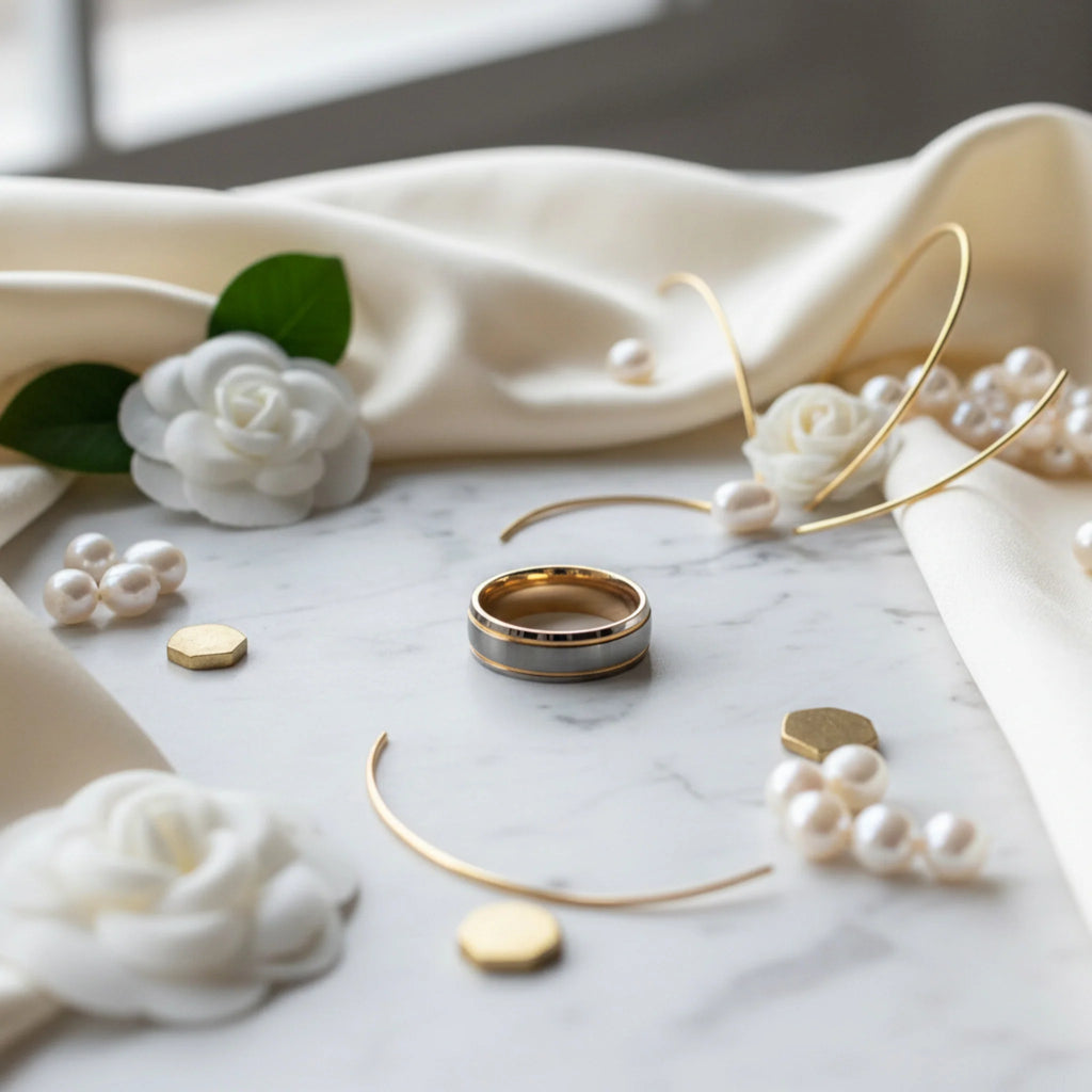 Bague Mixte en Acier Inoxydable - Design Bicolore
