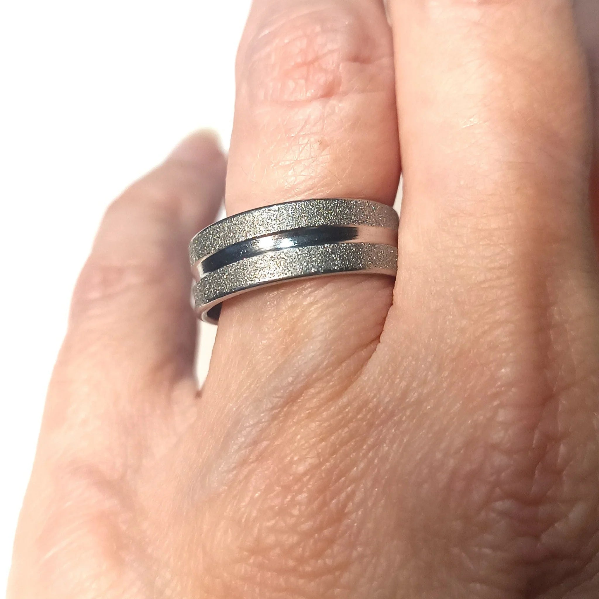 Bague "Éclat Stellaire" - Métal Argenté Effet Sablé