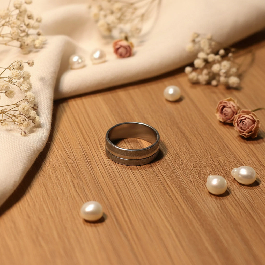 Bague "Éclat Stellaire" - Métal Argenté Effet Sablé
