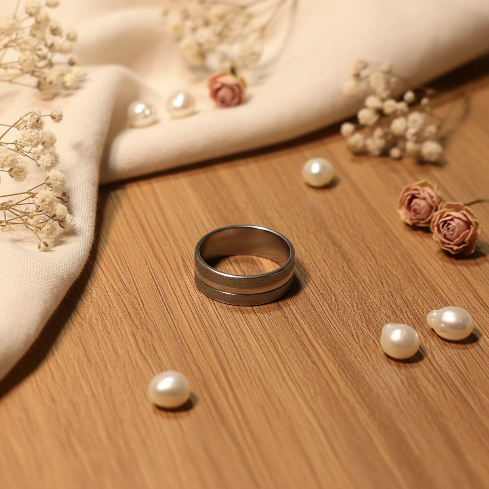 Bague "Éclat Stellaire" - Métal Argenté Effet Sablé