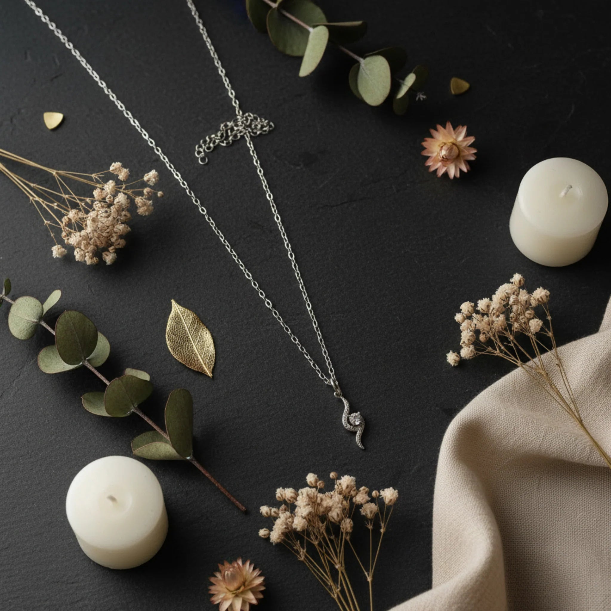 Collier Pendentif "Sinuosité Star" - Argent 925 & Zirconium