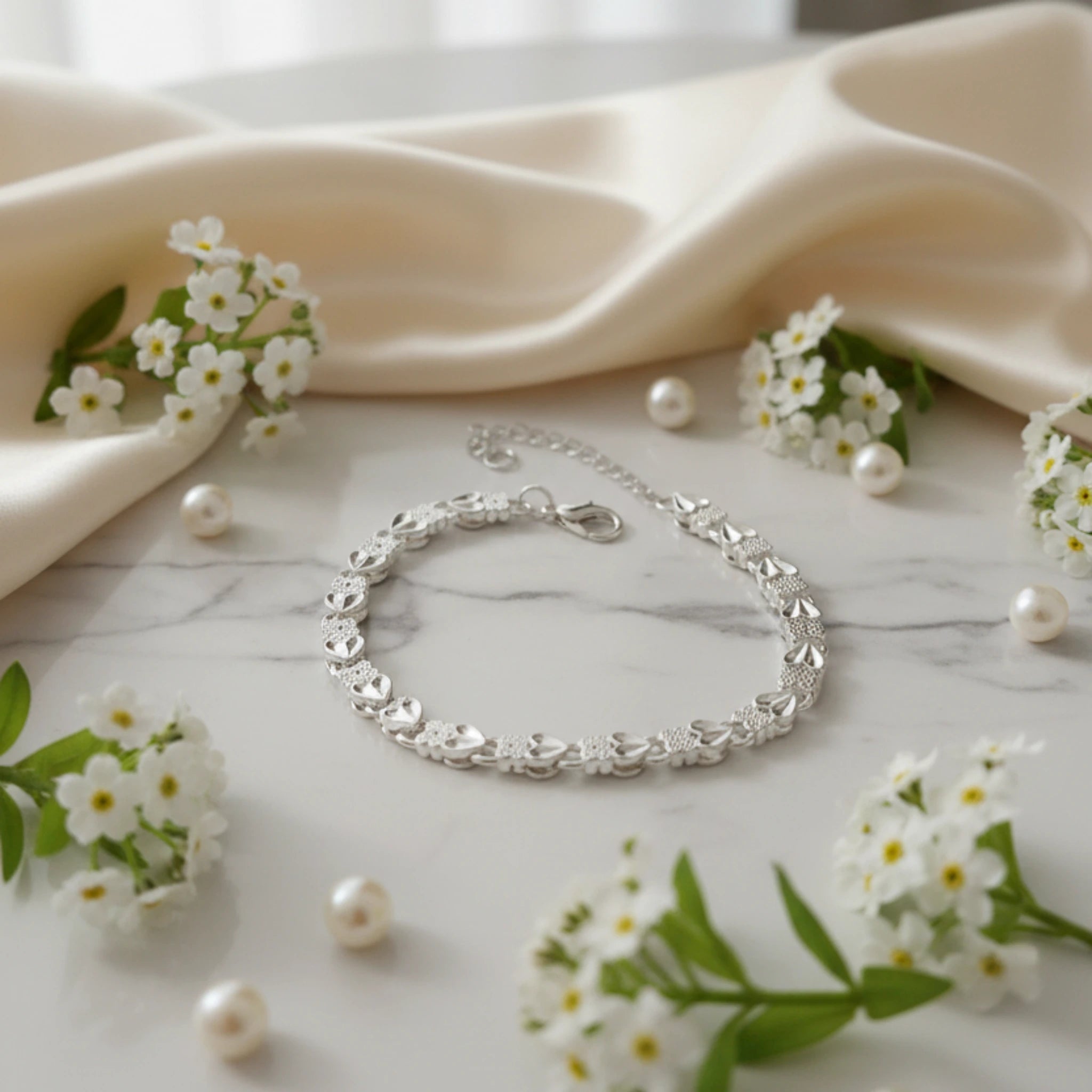 Bracelet Cœurs Entrelacés en Acier Inoxydable 316L