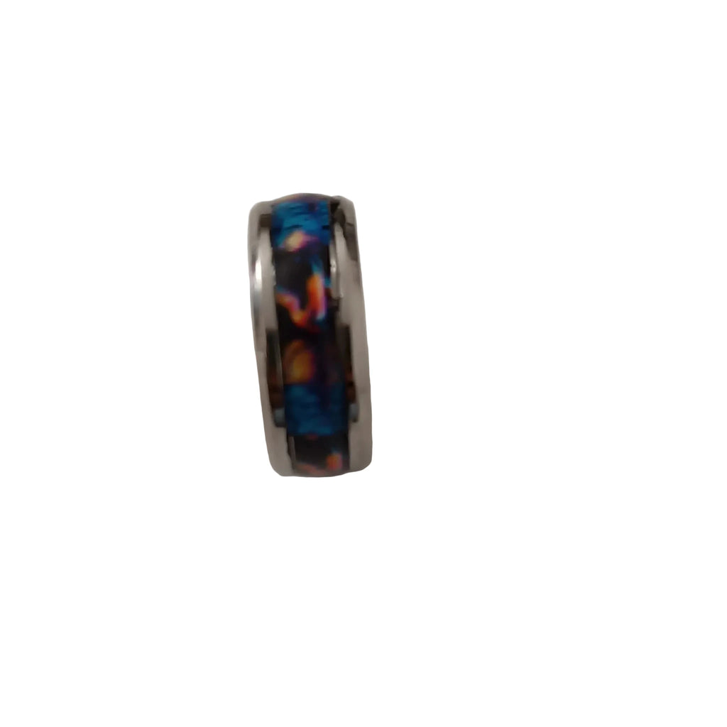 Bague Phénix et Ciel Étoilé en Acier Inoxydable 304 L & Résine