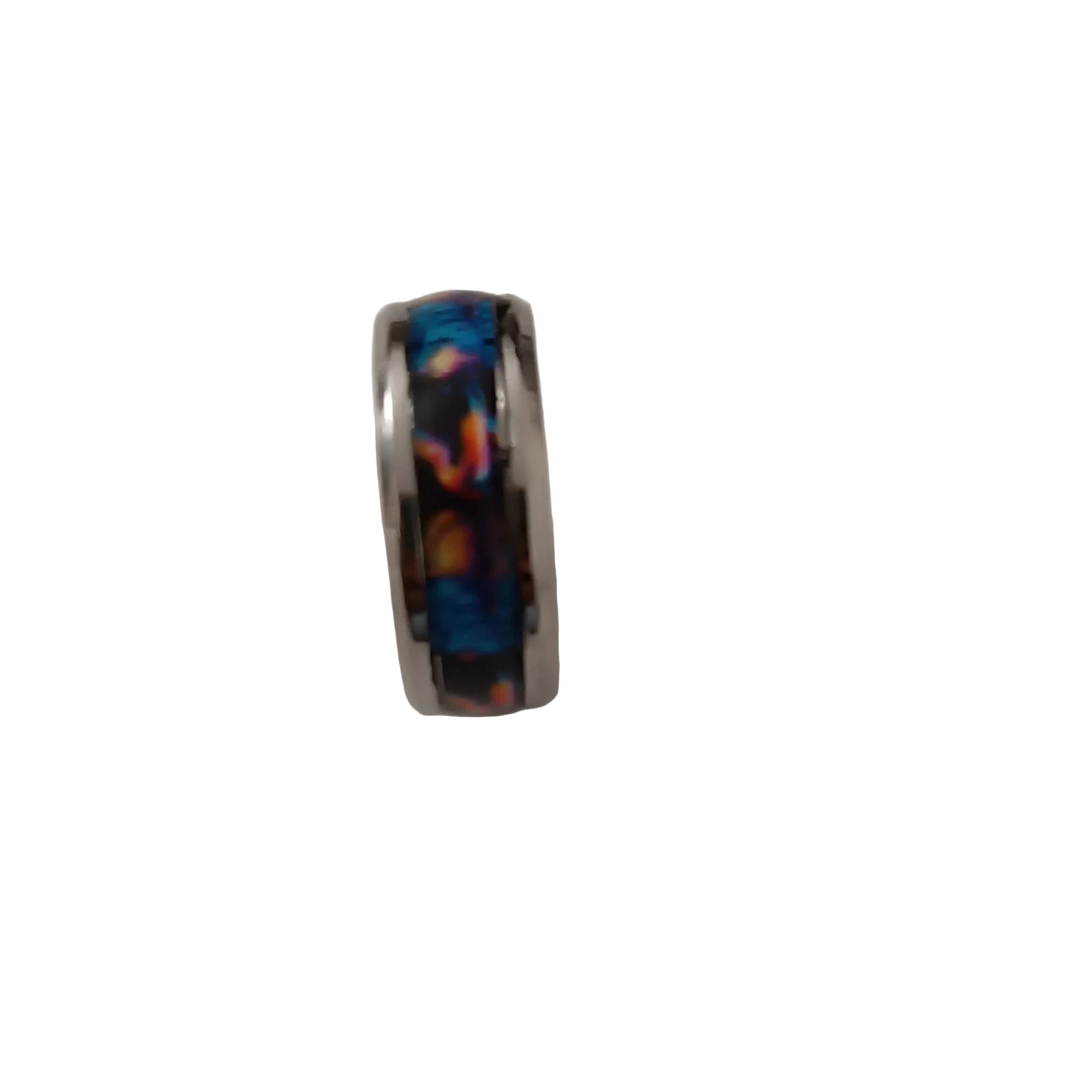 Bague Phénix et Ciel Étoilé en Acier Inoxydable 304 L & Résine