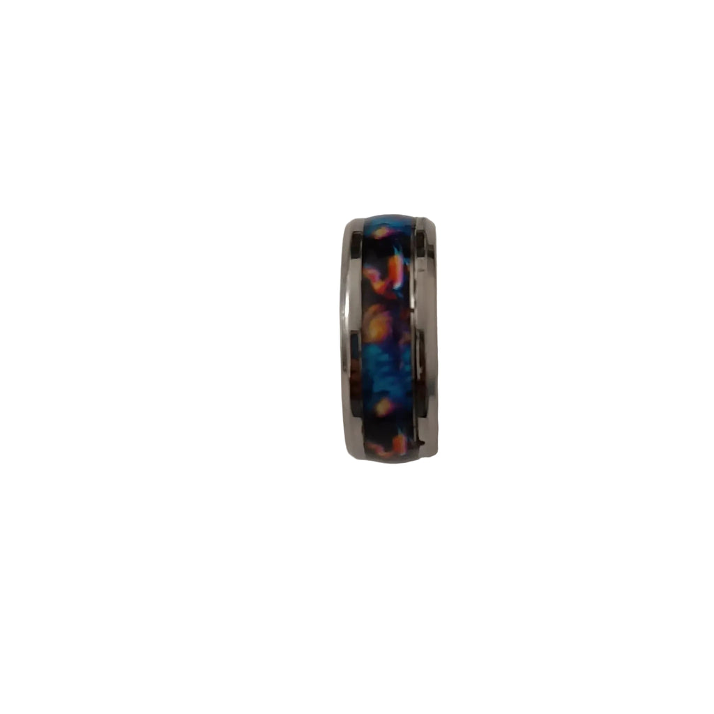 Bague Phénix et Ciel Étoilé en Acier Inoxydable 304 L & Résine