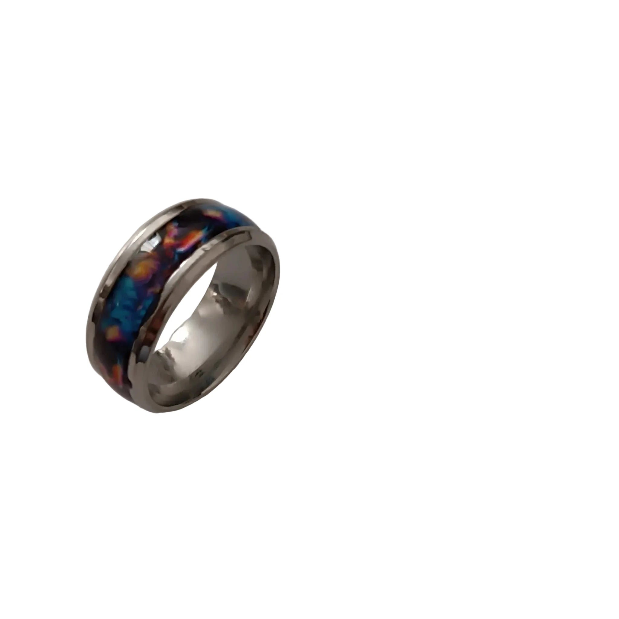 Bague Phénix et Ciel Étoilé en Acier Inoxydable 304 L & Résine