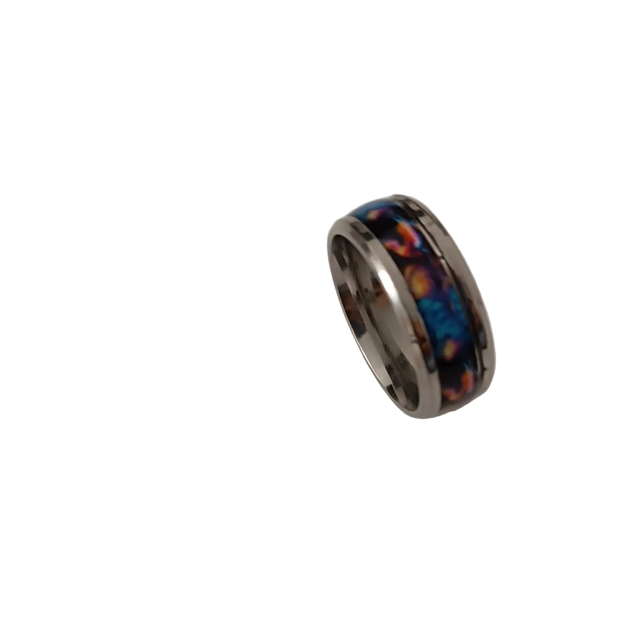 Bague Phénix et Ciel Étoilé en Acier Inoxydable 304 L & Résine