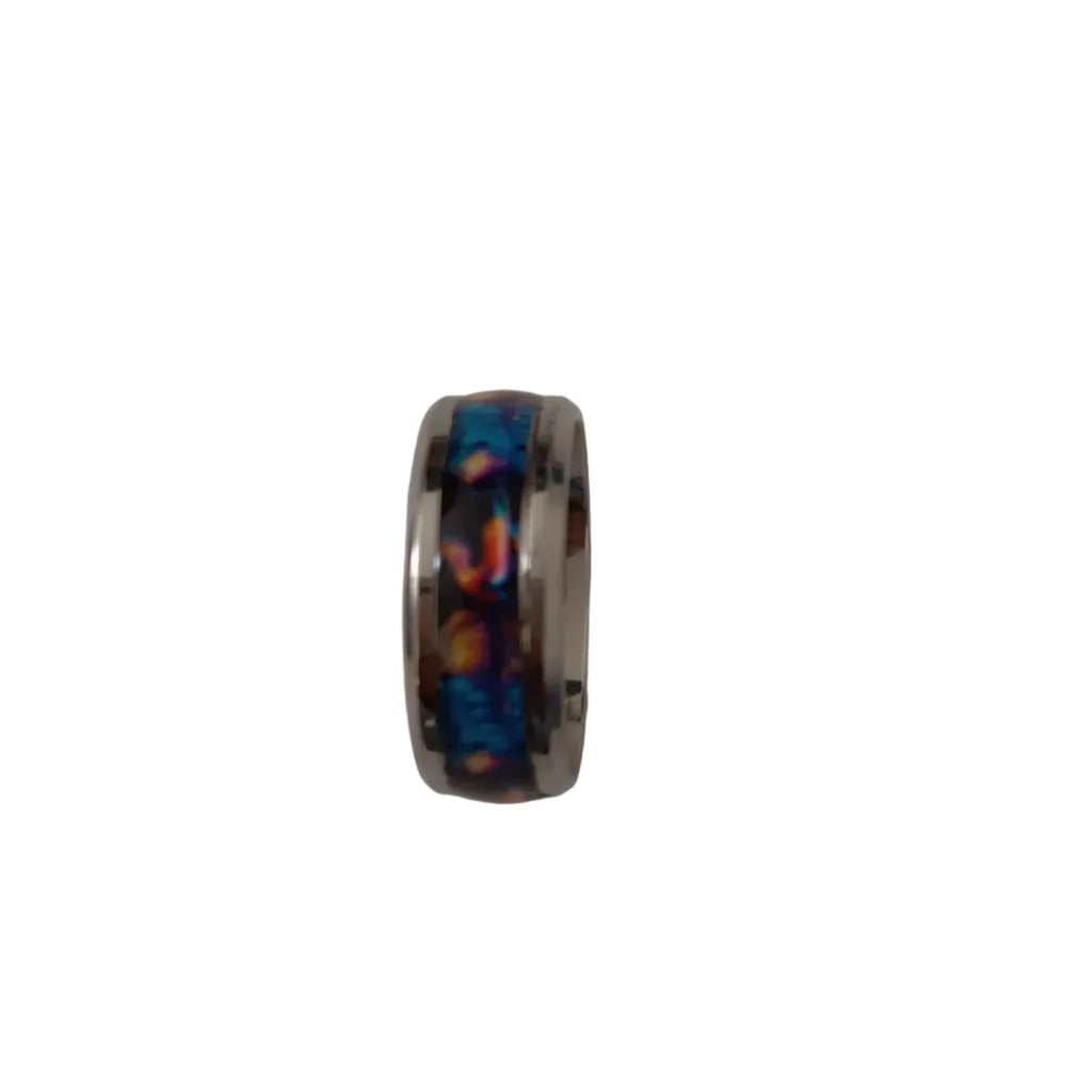 Bague Phénix et Ciel Étoilé en Acier Inoxydable 304 L & Résine