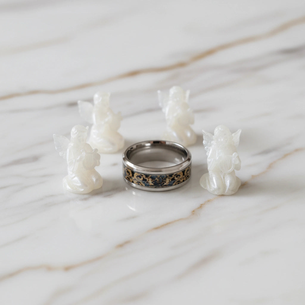 Bague Baroque Chérubins et Arabesques en Acier Inoxydable 304L