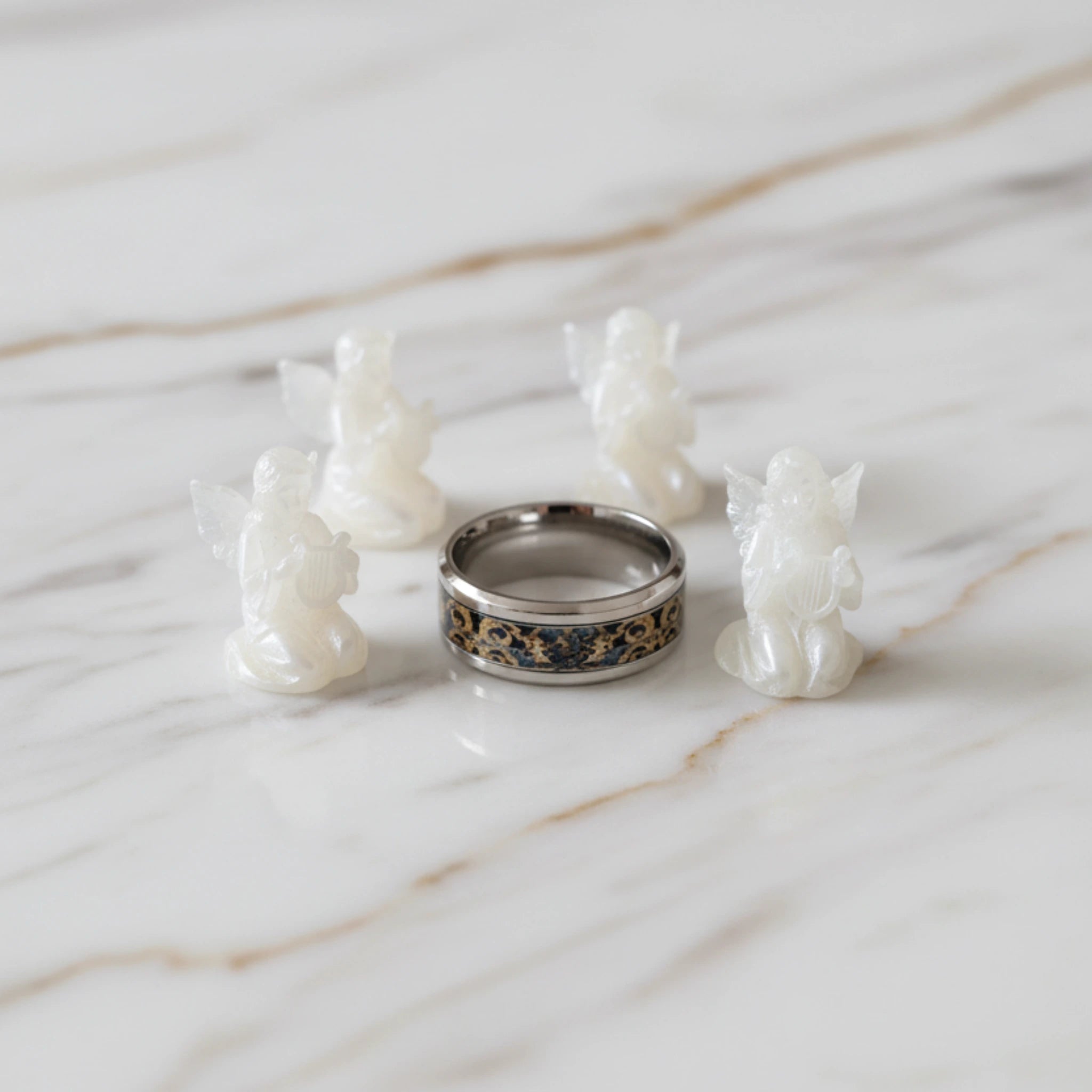 Bague Baroque Chérubins et Arabesques en Acier Inoxydable 304L