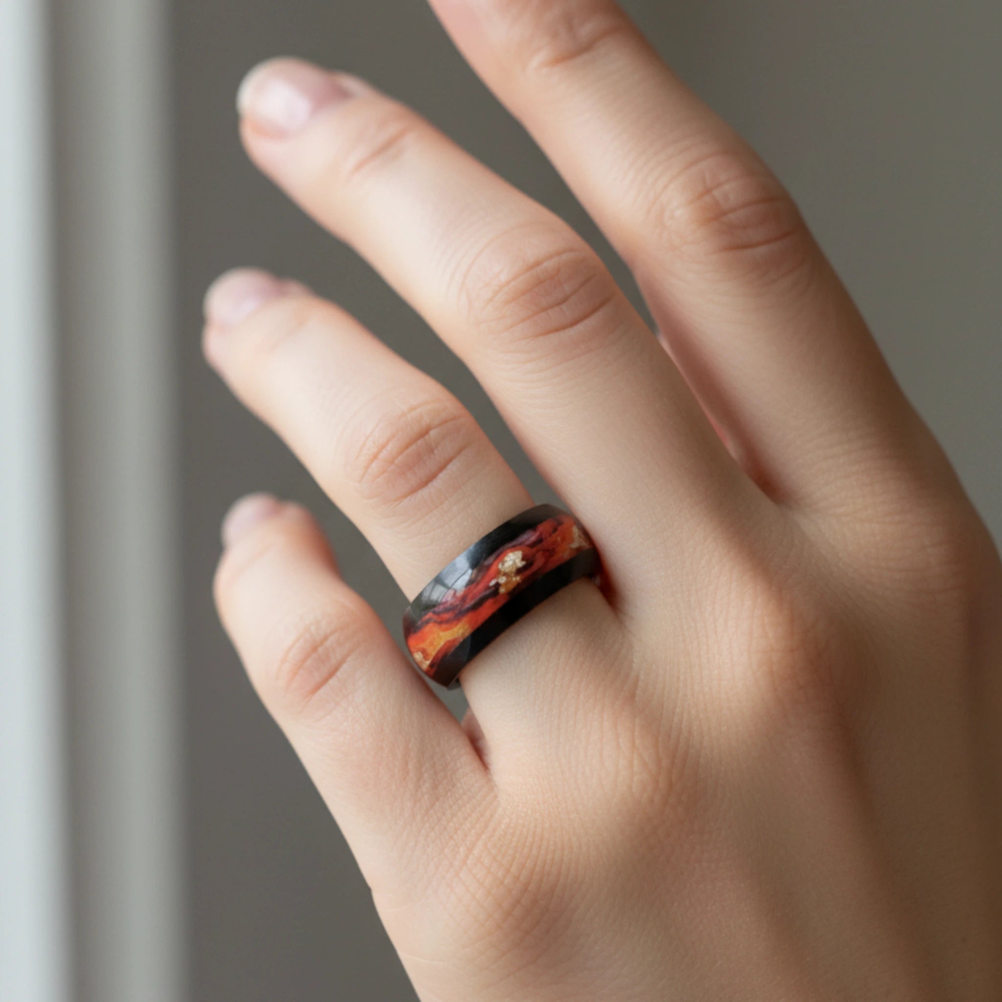 Bague Magma Flamboyant en Acier Inoxydable 316L