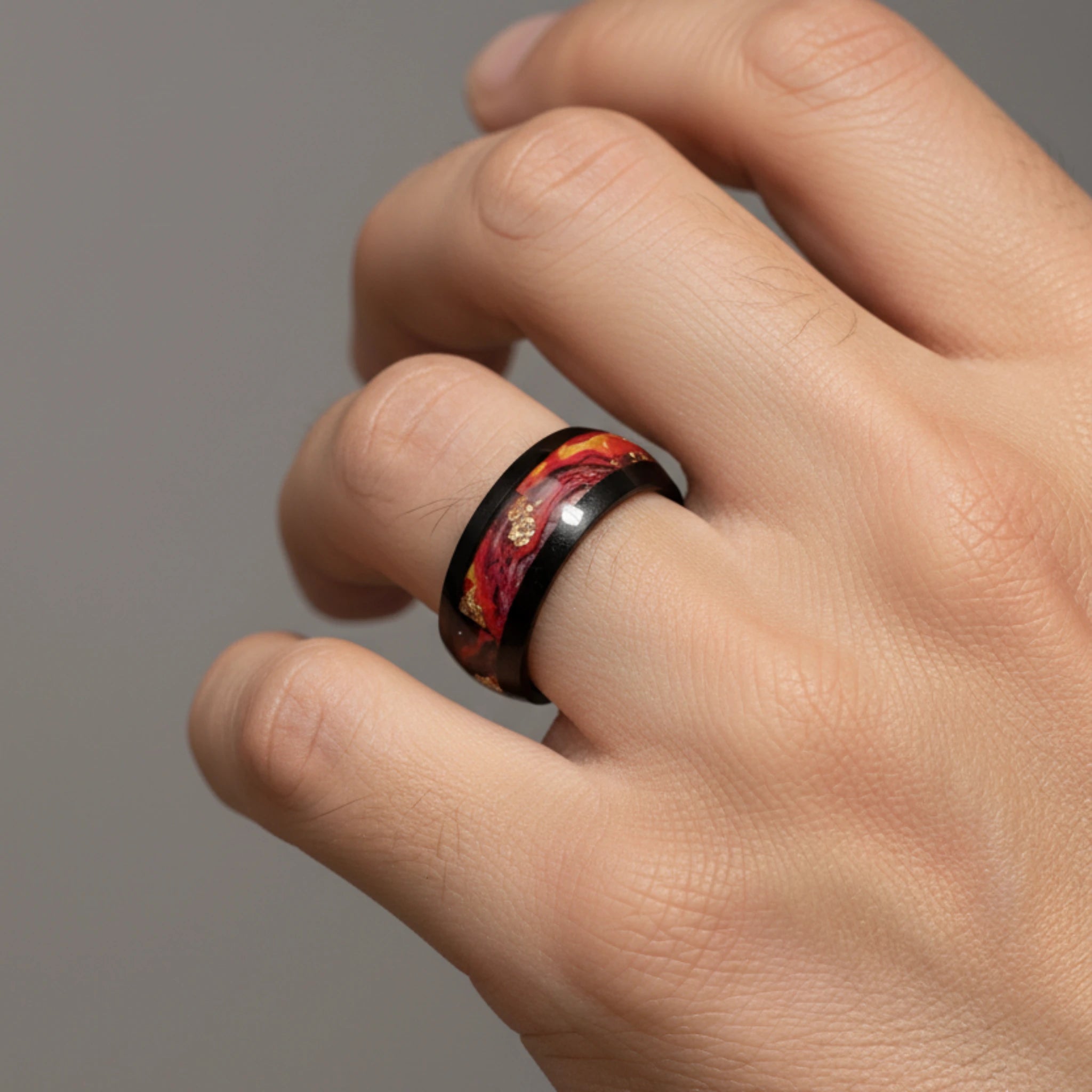 Bague Magma Flamboyant en Acier Inoxydable 316L