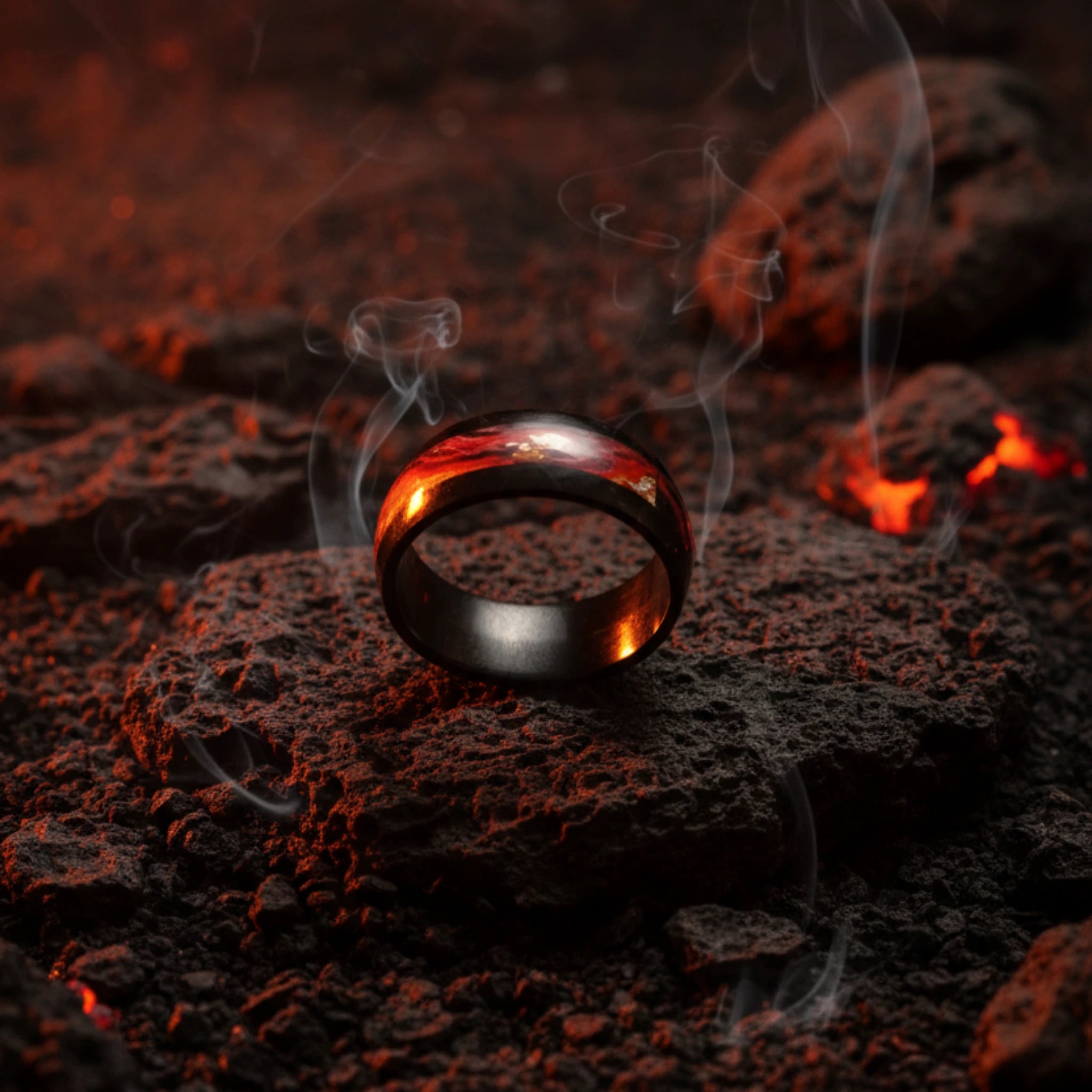 Bague Magma Flamboyant en Acier Inoxydable 316L
