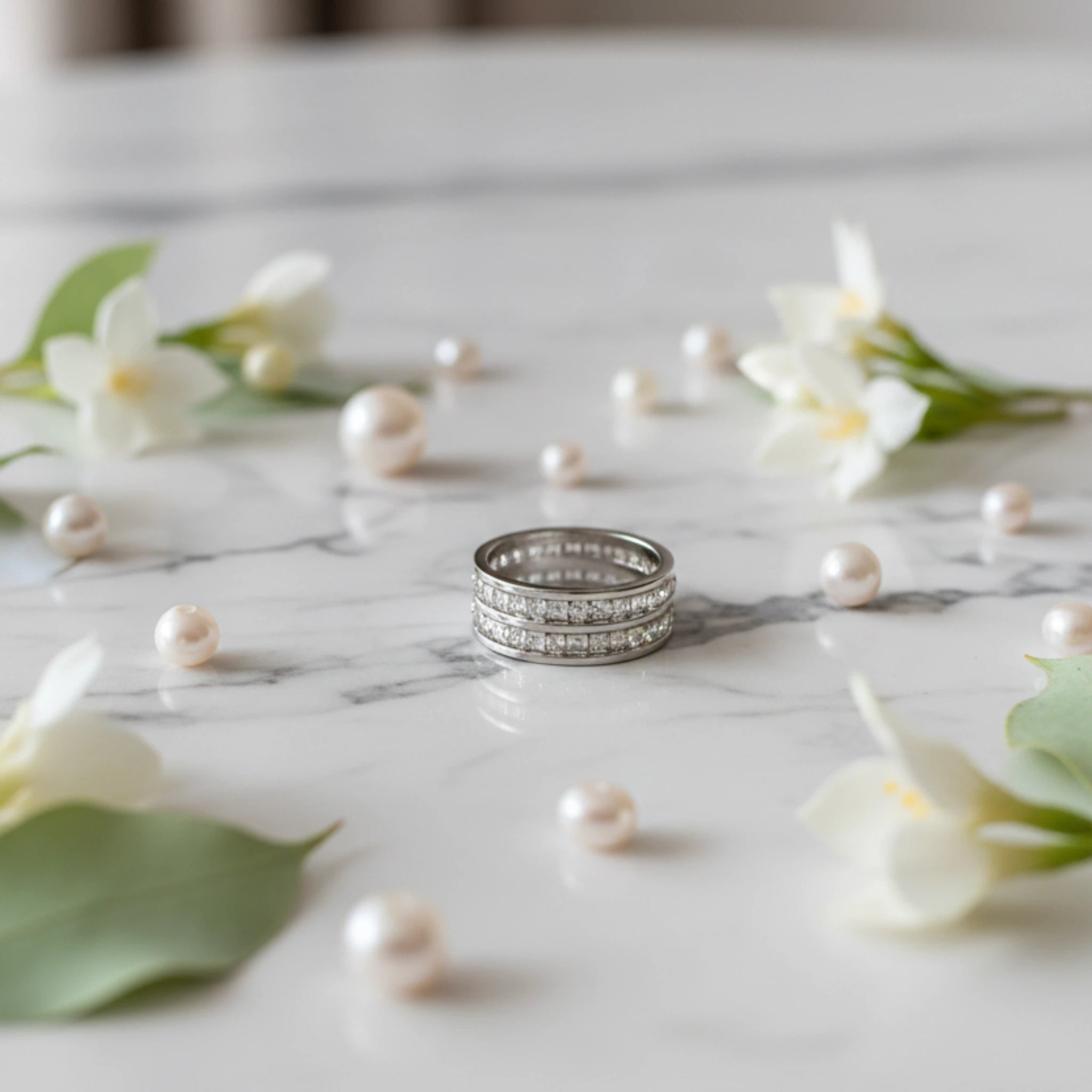 Bague Éternité Double Rangée en Titane