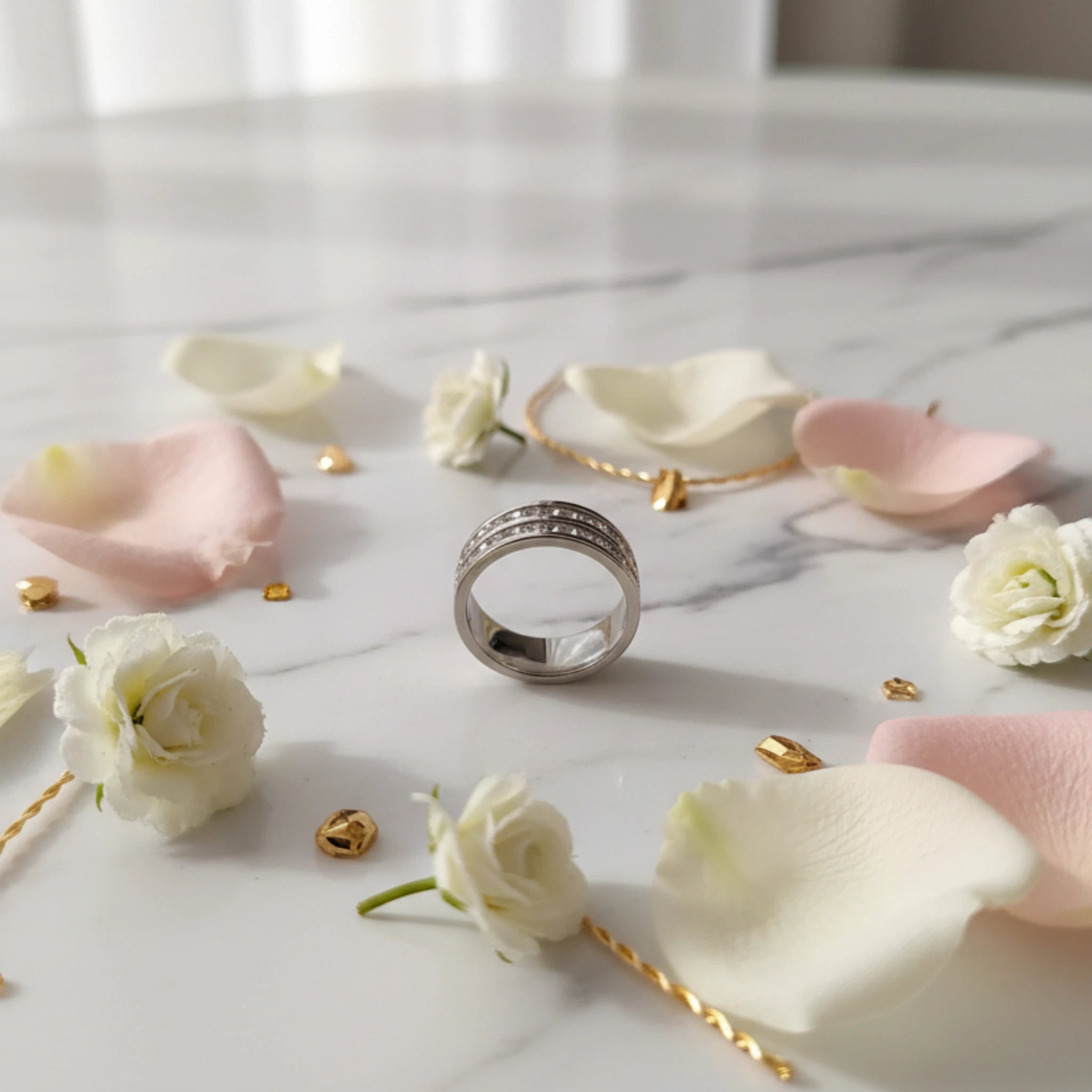 Bague Éternité Double Rangée en Titane