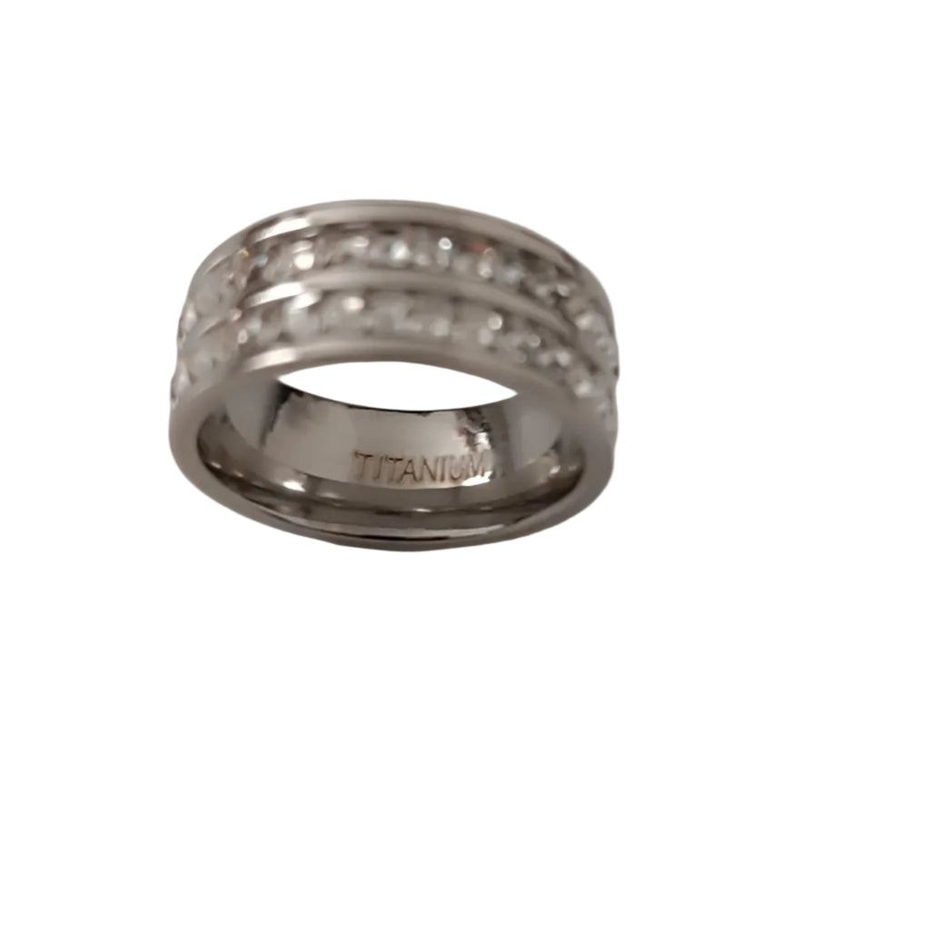 Bague Éternité Double Rangée en Titane