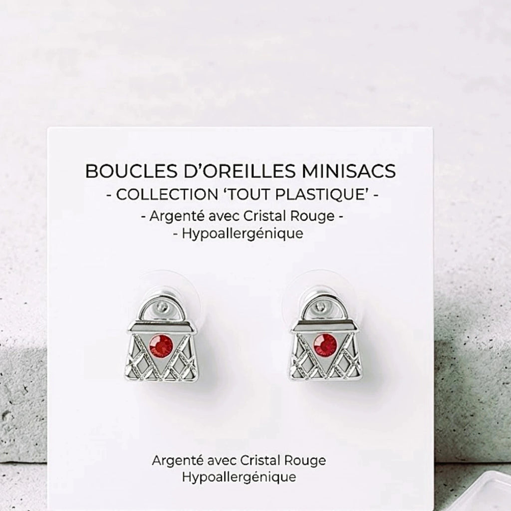 Boucles d’Oreilles "Mini Sac Fashion" – Collection 100% Plastique