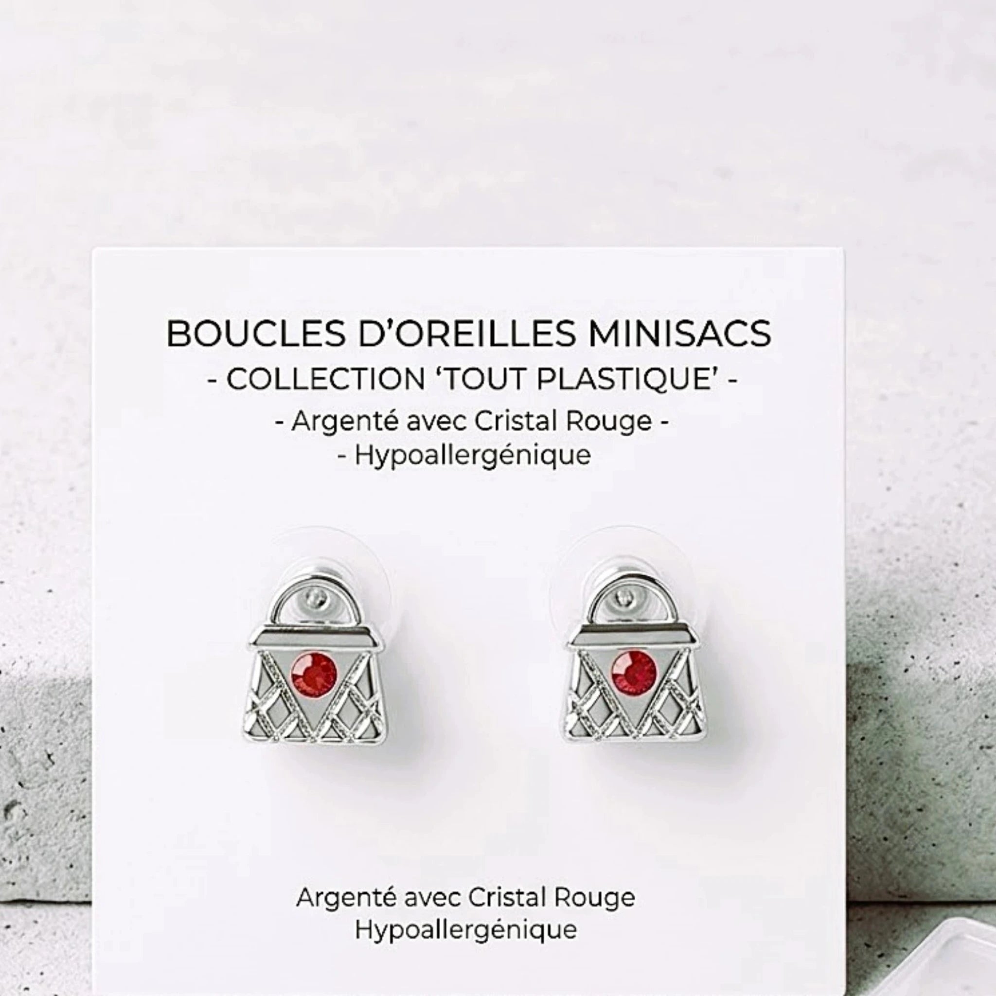 Boucles d’Oreilles "Mini Sac Fashion" – Collection 100% Plastique