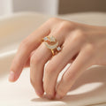 Bague Double Rang Céleste en Acier Inoxydable 