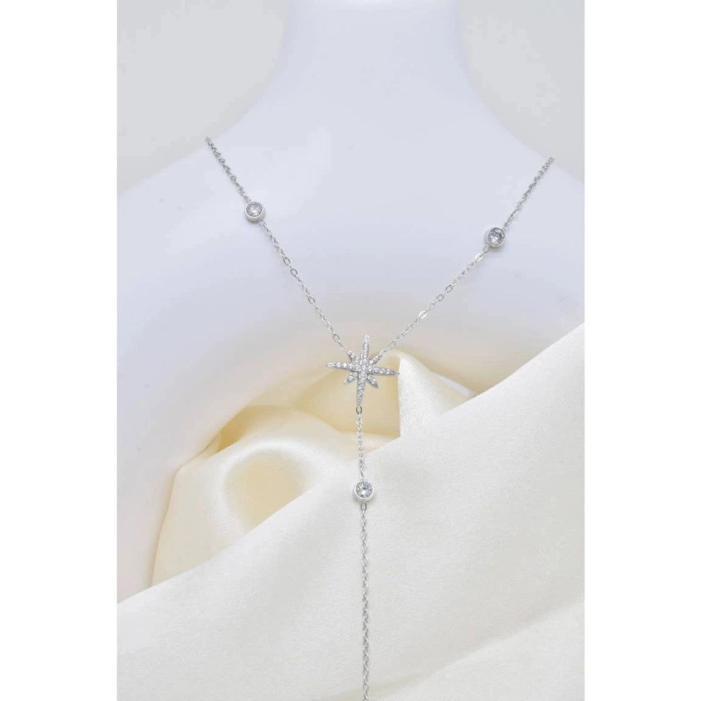 Collier en Forme de Y en Acier Inoxydable Argent – Étoile du Nord