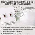 Boucles d’Oreilles "Pomme Tentation" – 100% Sans Métal
